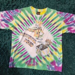 Vintage 1993 Grateful Dead Tie Dye Brockum XL Jester Jack in the Box Tee 23x28